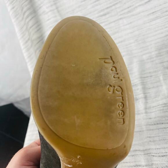 Paul Green Black Tasha Open Toe Laser Cut Platform Heeled Booties Size 5.5 - Picture 10 of 11